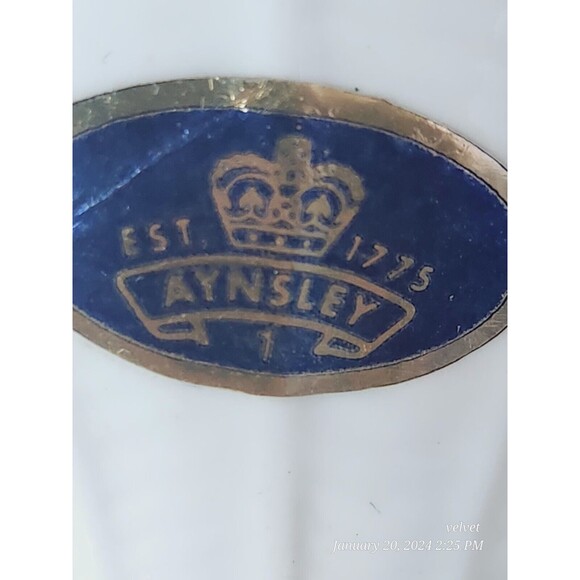 AYNSLEY England Fine Bone China Porcelain Flower Basket Bouquet‎ 3in - Picture 6 of 7